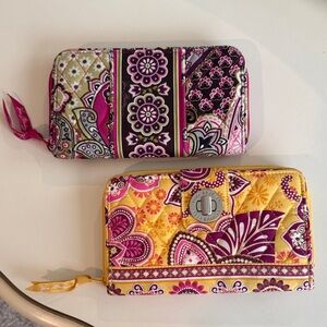 Vera Bradley Pink and Yellow Floral Wallet Duo